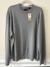 New Mens DOCKERS Sweater Comfort Touch Crewneck Cable Knit Size XL /Gray