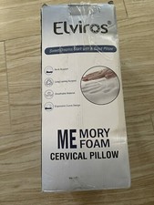 ELVIROS CERVICAL MEMORY FOAM PILLOW QUEEN SIZE/WHITE