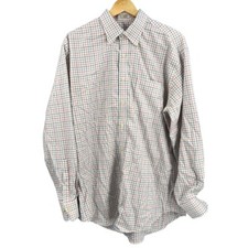 Peter Millar Button-Down Shirt White Multicolor Plaid Large 100 Cotton Office