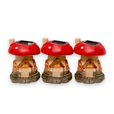Solar Mushroom House Garden Light LED Outdoor Ornament Resin Decor