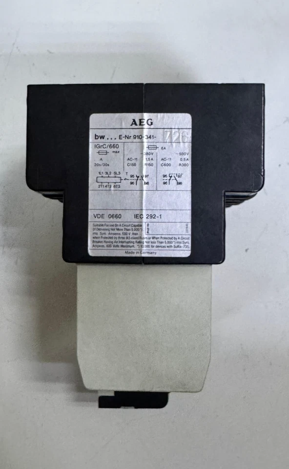 AEG 910-341-726- bw17s| 63 A| Industrial Control Relay 600V - Image 2 of 4