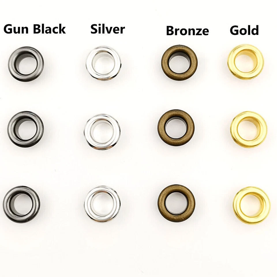 6mm Eyelets With Washers Grommet Kit +3 Installation Tools Leather Canvas Craft - Image 4 of 4