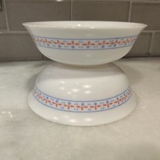 Charming and Rare Vintage ARCOPAL Hearts 'N Geese Pair Of Bowls