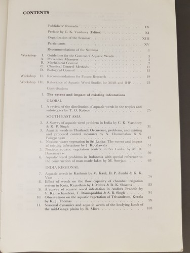 Aquatic Weeds in South East Asia Proceedings Noxious Vegetation, New Delhi 1973 - 第 4/10 張圖片