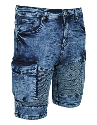Jeans Pantaloni corti uomo blu denim shorts bermuda cotone con tasconi  laterali | eBay