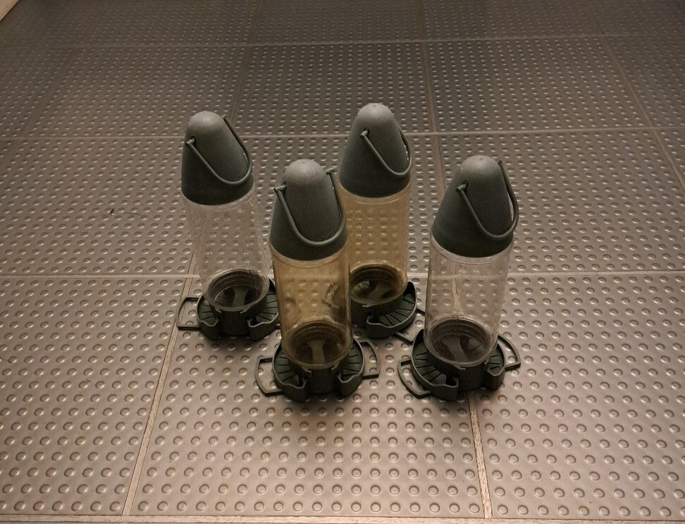 Peckish Bird Feeders x 4 (Plastic), Plus New Spare Parts All 100