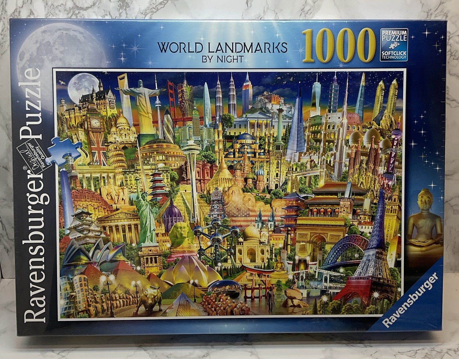 NEW & SEALED Ravensburger World Landmarks by Night 1000 Pce Jigsaw Puzzle