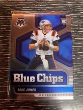 2021 Panini Mosaic Blue Chips Mac Jones Rookie Football Card #5 3B