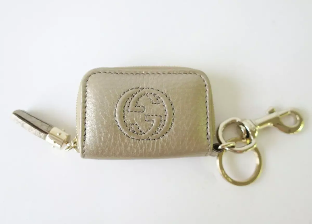 GG Marmont keychain wallet in black leather