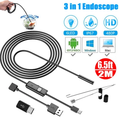 OIIWAK Waterproof HD Endoscope Inspection Borescope for Android HD Camera USB Type-C