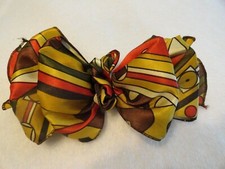 Vintage 80's-90's Gold, Brown, Red Hair Bow Clip