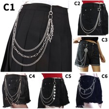 Men Women Punk Metal Pants Chain Star Pentagram Keychains Jean Trouser Chains