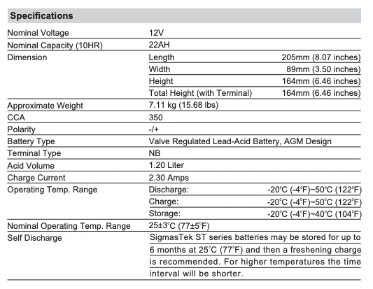 STX24HL-BS SLA Battery Replacement for Yamaha XV920M Midnight Virago 920CC 1983 - Image 3 of 4