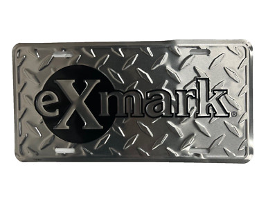 Silver Diamond License Plate Tag with Black Exmark logo # TAG