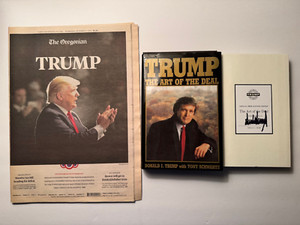 *DONALD TRUMP SIGNED *ART OF THE DEAL* LTD/ED. + 2016 PRESIDENTIAL NEWSPAPER*