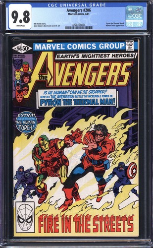 AVENGERS #206 CGC 9.8 WHITE PAGES // MARVEL COMICS 1981