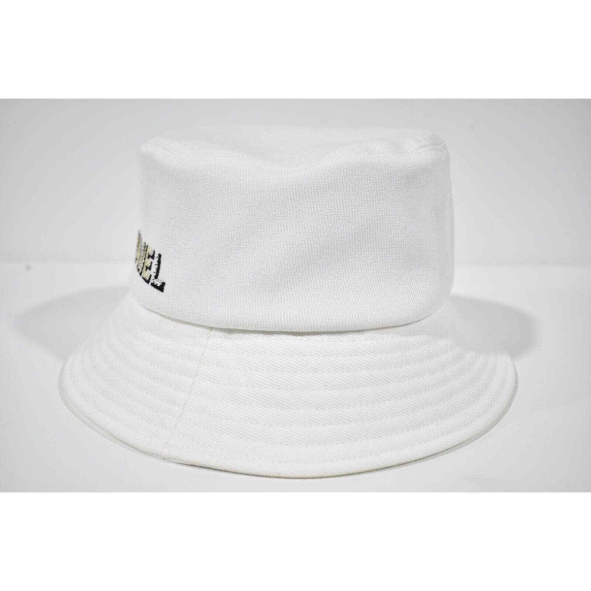 CHANEL バケットハット ホワイト Chanel 22P White Ivory Denim Crystal Sequin Logo Sun Cloche Bucket