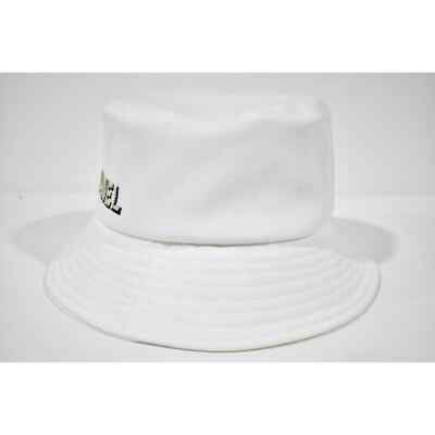 Chanel 22P White Ivory Denim Crystal Sequin Logo Sun Cloche Bucket