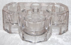 Antique Art Deco Style Triple Well Heavy Glass Inkwell & Pen Holder — photo 1