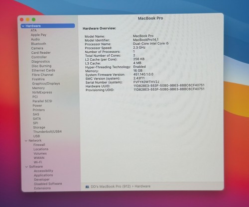 2017 13-inch MacBook Pro 2.3 GHz i5 16GB 256GB Iris Plus Graphics 640 MPXU2LL/A - Afbeelding 7 van 7