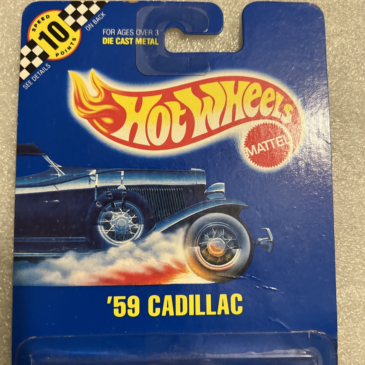 Vintage 1991 Hot Wheels Blue Card White '59 Cadillac Collector