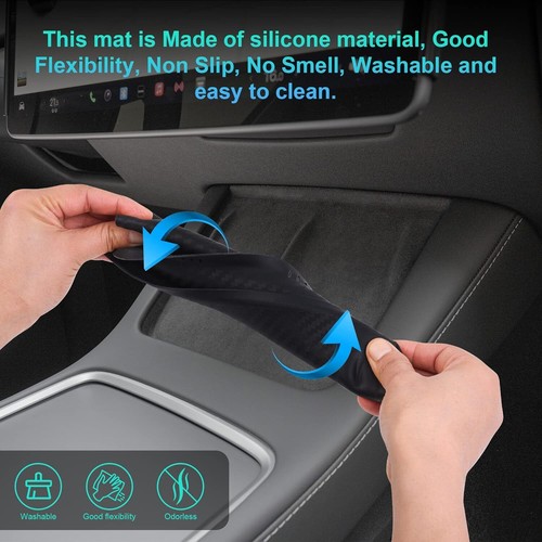 Almohadilla de silicona de consola central para carga inalámbrica para Tesla Model Y 3 2021-2024 - Imagen 5 de 17