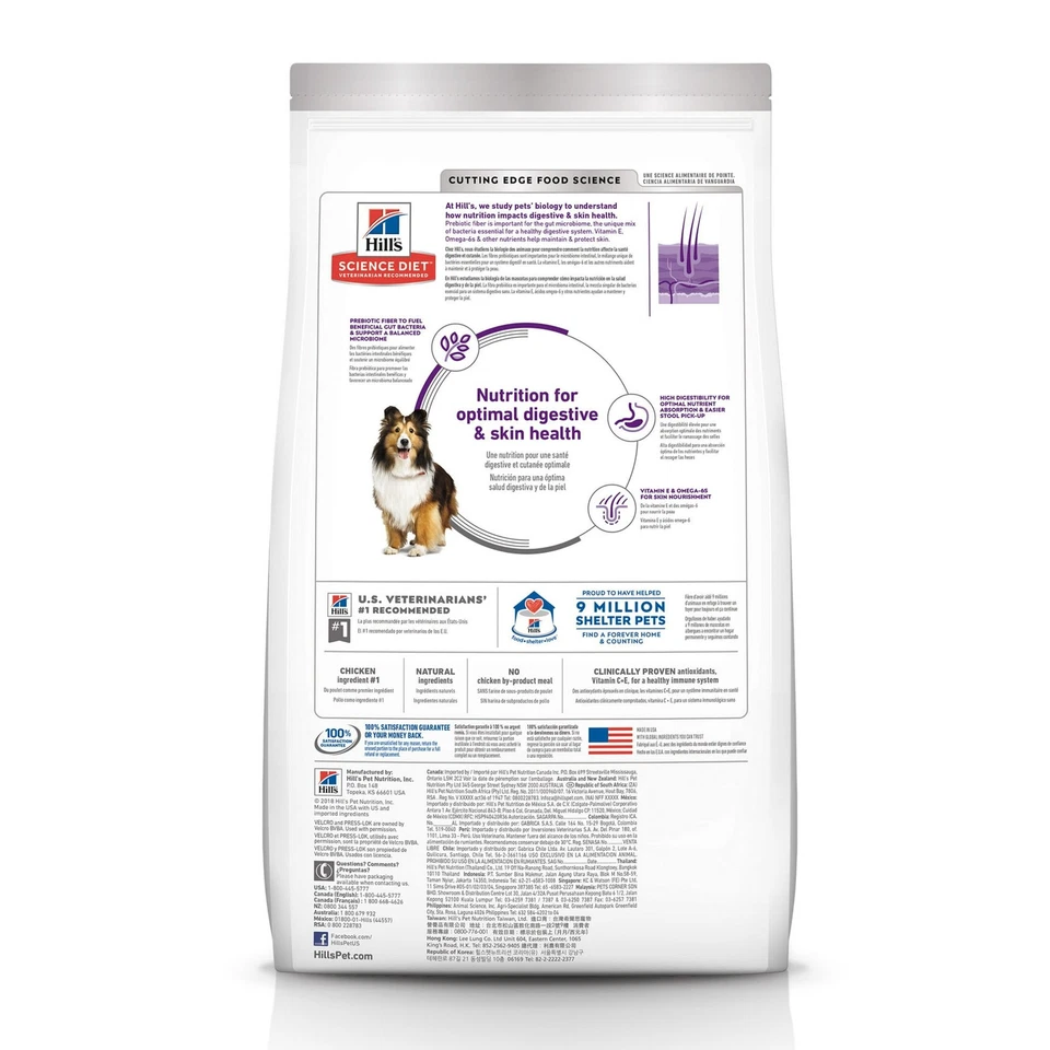 Hill's Science Diet Adult Sensitive Stomach & Skin Chicken & Barley 30 lb - Image 2 of 4