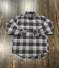 Pendleton Mason Shirt Men  s Medium Plaid Gray Blue Cotton