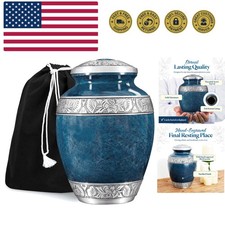 Cremation Urn for Adult Human Ashes - Large Handcrafted Funeral Memorial with...