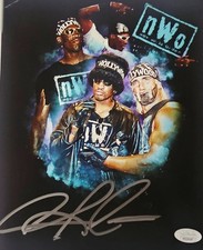 Dennis Rodman Signed METALLIC Photo 8x10  NWO Bulls Worm Autograph HOF JSA HOGAN