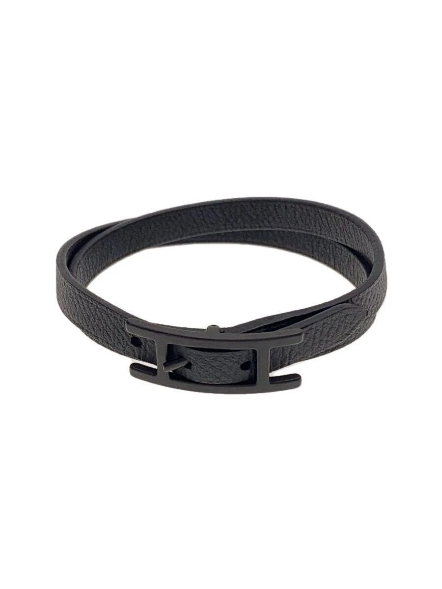 HERMÈS Bracciale HERMES pelle nero uomo