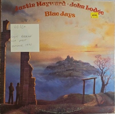 Justin Hayward & John Lodge Blue Jays Vinyl Record VG/G+ THS 14 1975