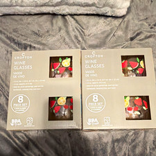 2 packs Crofton 8pc Clear Wine Glasses 414ml ...
