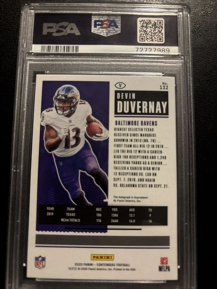 2020 Panini Contenders Psa Devin Duvernay Auto - Image 2 of 2