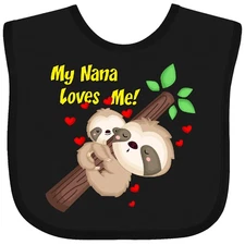 Inktastic My Nana Loves Me Baby Bib Sloth Cute Clothing Infant