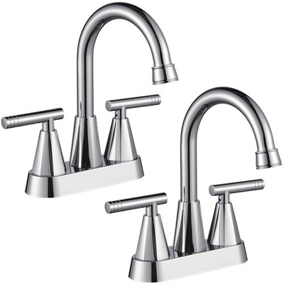 Cobbe Bathroom Faucets for Sink 3 Hole, 4 Inch with Pop Up C - Chrome X 2
