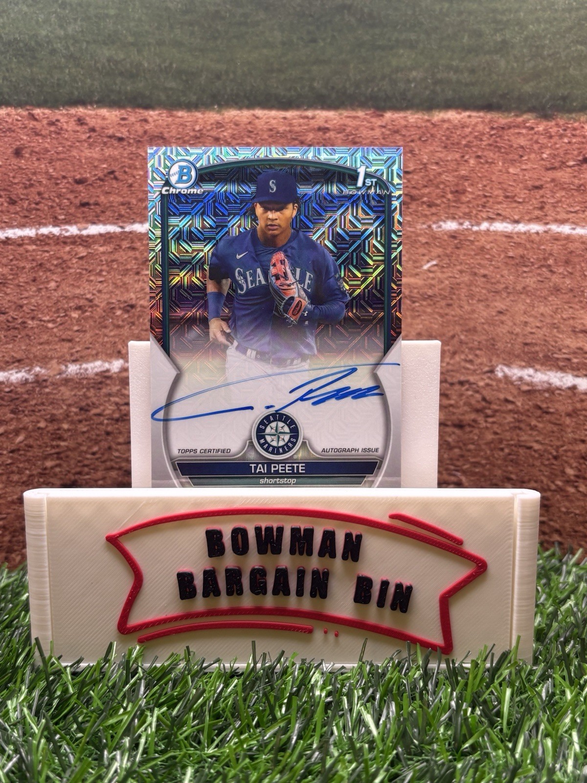 2023 Bowman Chrome Draft Tai Peete 1st HTA Choice Refractor Auto #/150 Mariners