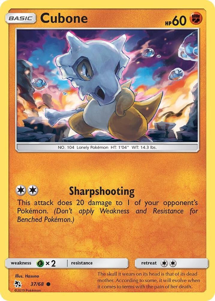 Cubone 37/68 Common Pokemon Hidden Fates NM