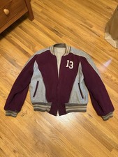 Vintage 1940  s/1950  s Wool Varsity Jacket Multi-colorway  13  Reversible