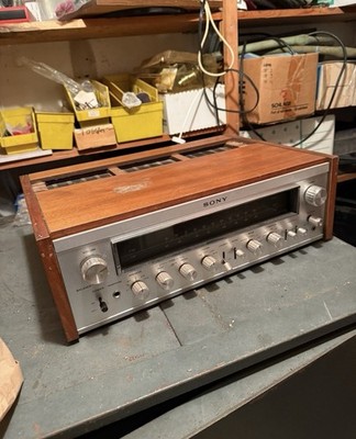 Vintage Sony STR-7065 AM/FM Silver Faced Stereo Receiver, Wood