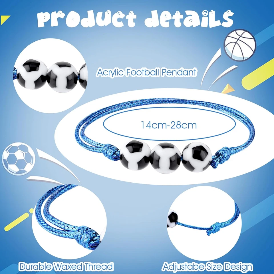 Fußball Armband Kinder verstellbar Freundschaftsarmband Party Geburtstag Jungen  - Bild 2 von 4