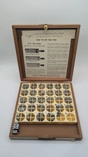 Kingsley Machine Co Letter Type Font Set Hot Foil VINTAGE WOOD BOX READ X7