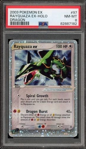 Pokemon Rayquaza ex EX Dragon Holo Ultra Rare #97 PSA 8