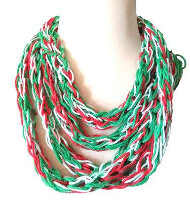 Knitted Holiday Necklace Scarf Handmade NEW Christmas