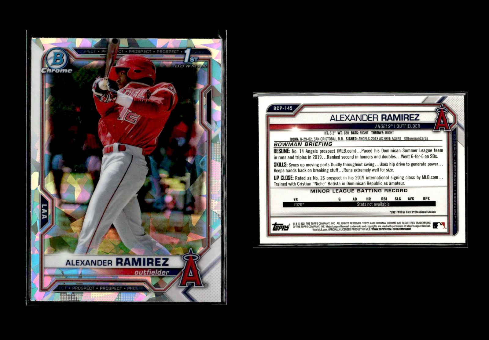 2021 Bowman - Chrome Prospects Atomic Refractor - #BCP-145 Alexander Ramirez