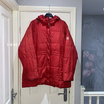 Tuxer Women s Red Puffer Waterproof Detachable Hood Coat Mid Length Size XL