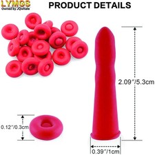 Universal Fit Caulk Tube Latex Sealing Caps, Caulk Saver Cover Sealer Red 10 Pk.