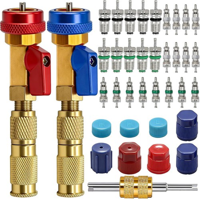#ad R134A Valve Core Quick Remover Installer Tool Kit High Low Pressure Car A C $35.98