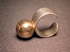 Vintage Pierre Cardin Sterling Silver 14K Gold Orb Ring Modernist Size 6