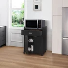 Kings Brand Furniture - Kitchen Microwave Cart with 1 Drawer and 2 Doors, Black